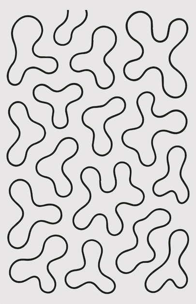 Abstract organic blob shapes with rounded edges arranged in a repeating pattern creating a playful and whimsical visual texture