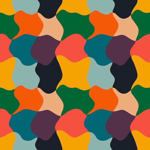 Abstract Retro 70s seamless patternMid Century patternVector ilustração