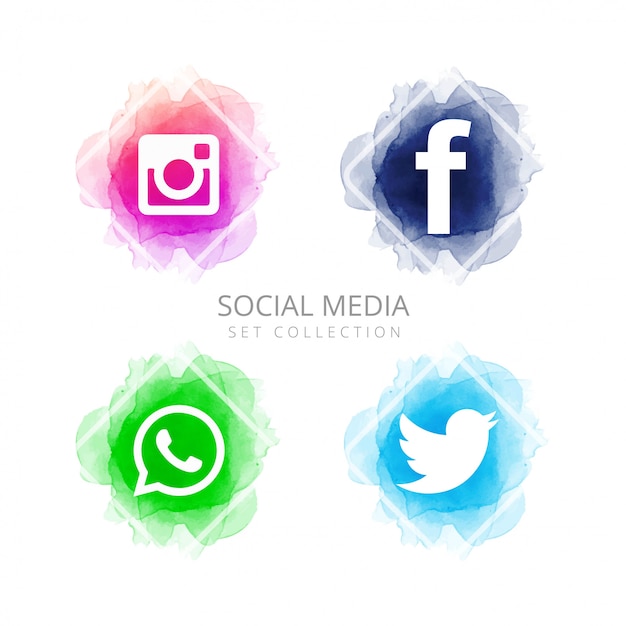 Vetor abstract social media icons set vector