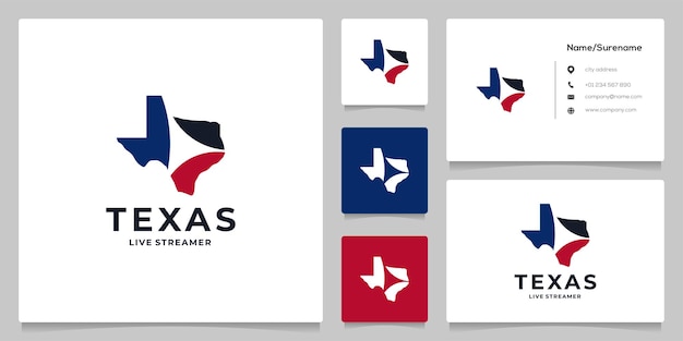 Vetor abstract texas maps video logo design espaço negativo