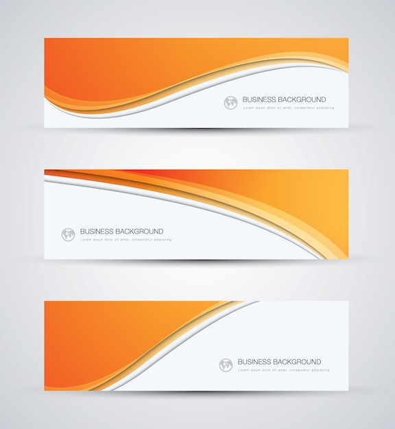 Vetor abstract vector business background banner bela onda laranja