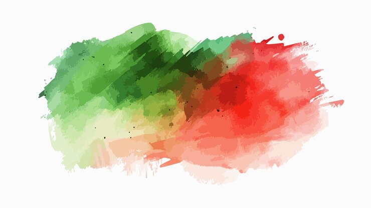 Abstracto Aquarela vermelha e verde Pintura de fundo