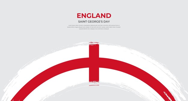 Vetor abstracto bandeira de pincel da inglaterra em ilustração vetorial de efeito de pincela arredondada