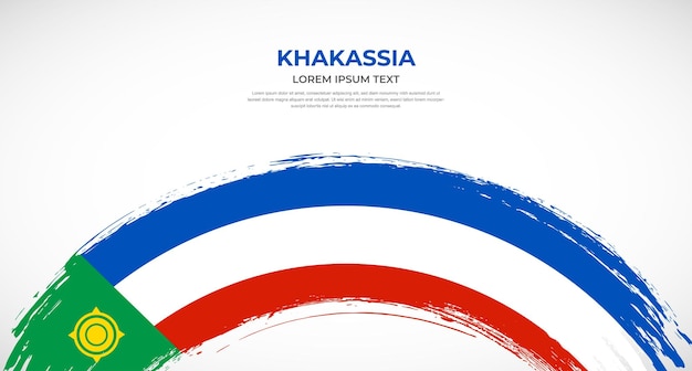 Abstracto bandeira de pincel de khakassia em ilustração vetorial de efeito de pincela arredondada