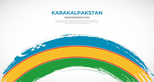 Vetor abstracto bandeira de pincel do karakalpakstão em ilustração vetorial de efeito de pincela arredondada