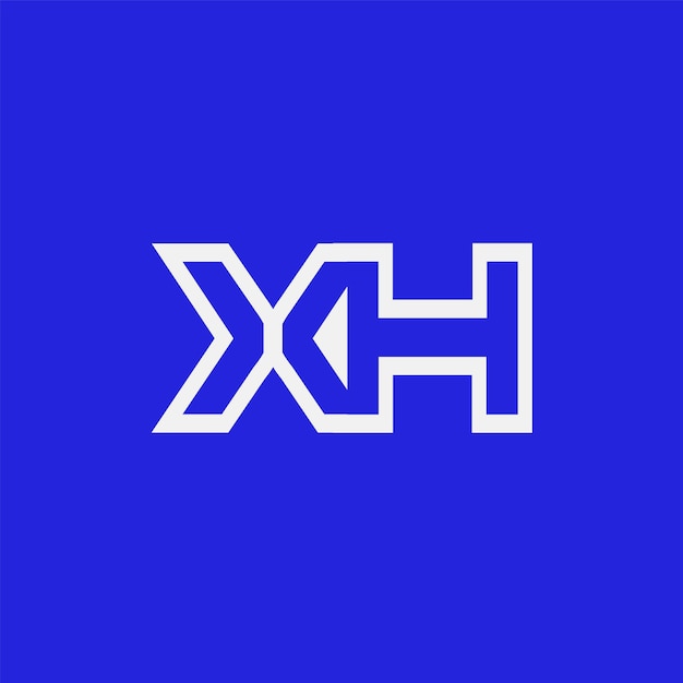 Abstracto em negrito letra xh logotipo marca ícone moderno