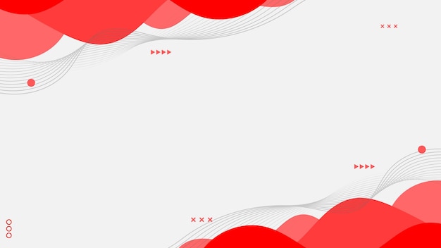 Abstracto fundo de onda vermelha com acentos geométricos e espaço de cópia