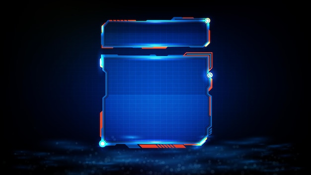 Abstracto fundo futurista de tecnologia brilhante azul sci fi frame hud ui