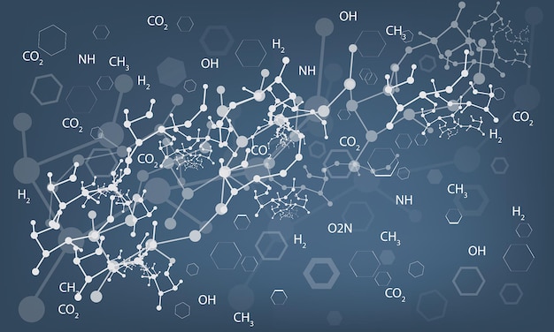 Abstracto fundo molecular compostos genéticos e químicos tecnologia médica ou conceito científico