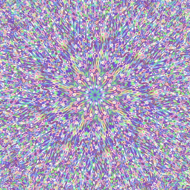 Abstracto hipnótico geométrico dinâmico radial fundo de mosaico de flores