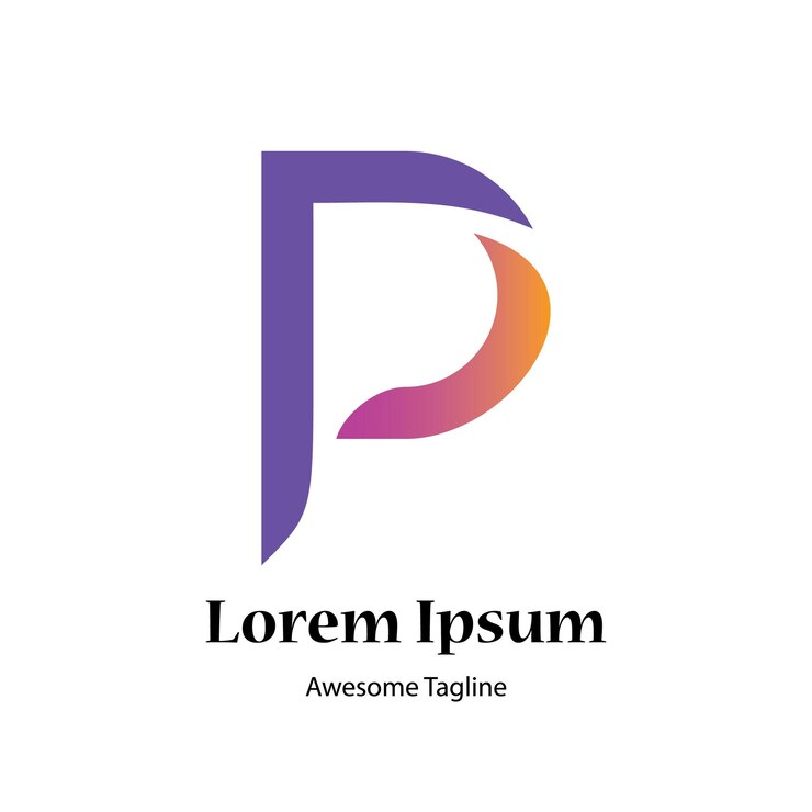 Vetor abstracto inicial letra p modelo de design de logotipo ícone para negócios de luxo elegante simples