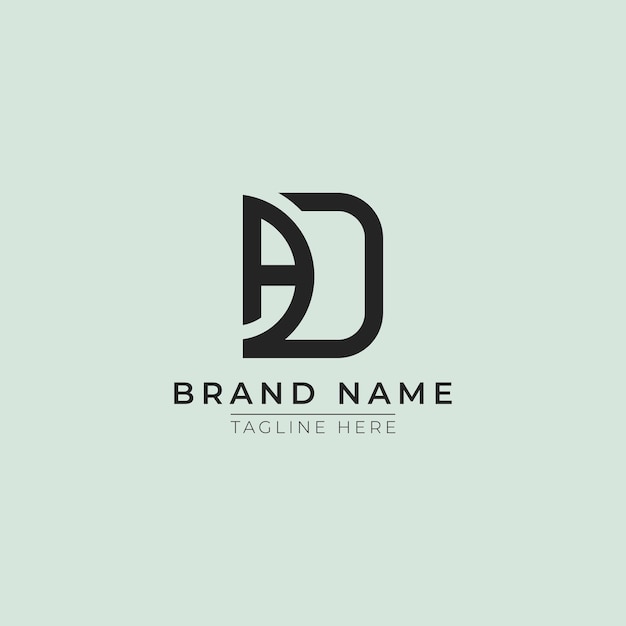 Vetor abstracto letra ad logotipo este ícone de logotipo incorporar com forma abstrata de forma criativa