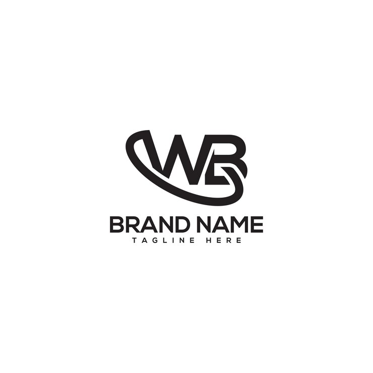 Vetor abstracto letra wb bw empresa logo vector de design iniciais logotipo de negócio