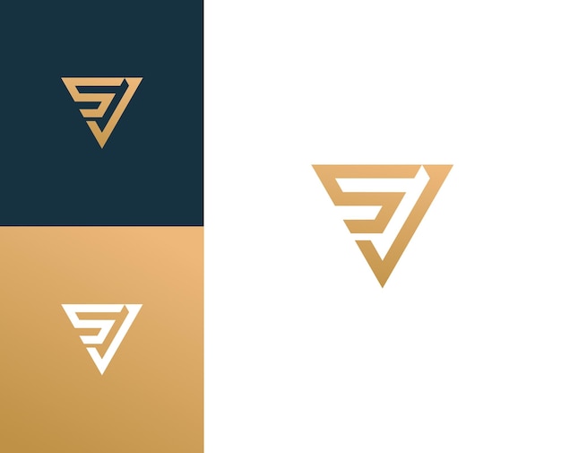 Abstracto Letras iniciais VS SV vetor de design de logotipo geométrico