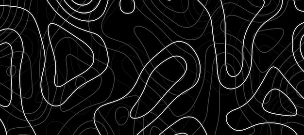 Vetor abstracto linha branca contorno padrão fundo preto papel de parede