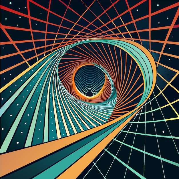 Vetor abstracto linha de néon fundo geométrico futurista colorido lindo incrível irreal