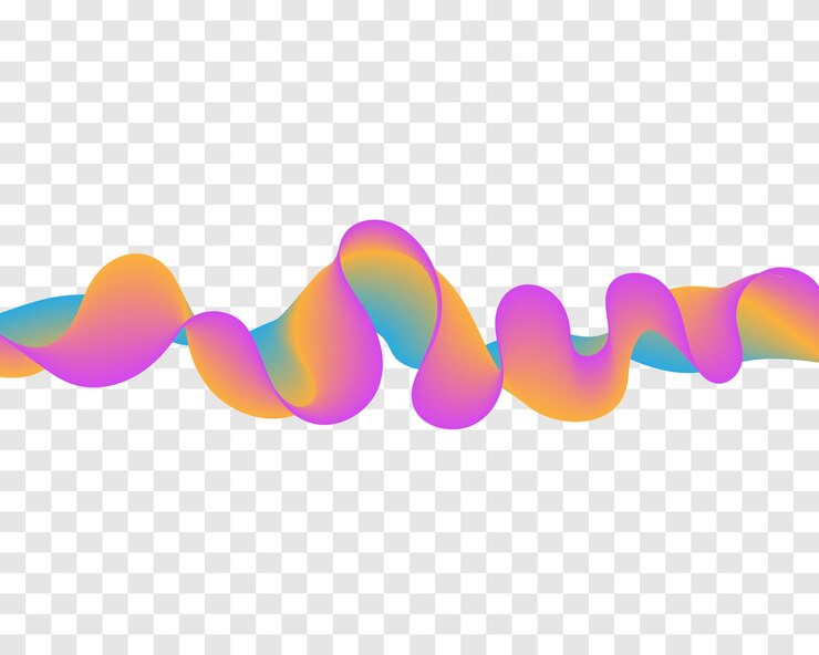 Vetor abstracto linhas de onda coloridas em fundo transparente arte papel de parede ilustração vetorial