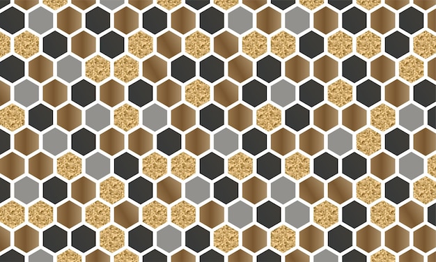 Abstracto luxuoso fundo hexagonal dourado