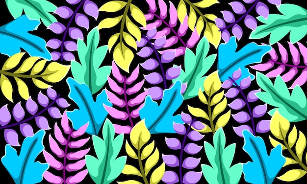 Abstracto plano de folhas coloridas com padrão de fundo