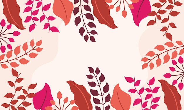Abstracto plano folhas florais fundo