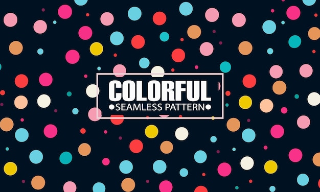 Abstracto ponto colorido e círculos padrão sem costura fundo vetorial isolado