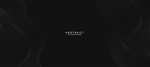 Abstracto preto e branco Gradiente Fluindo Ponto ondulando Partícula geométrica Tecnologia digital Fundo
