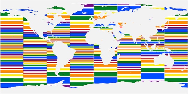 Abstraia o fundo do mapa do mundo vetorial para a diversidade LGBT e símbolo de sinal de equidade