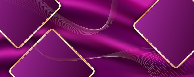 Abstrato 3d fundo roxo com linhas douradas