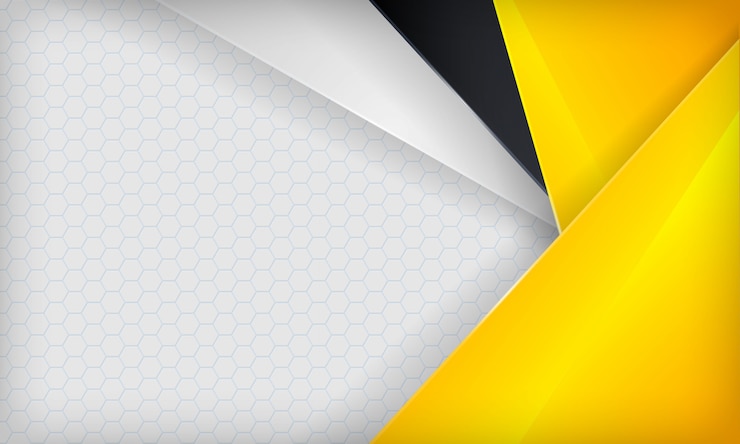 Abstrato amarelo, branco e preto se sobrepõem a fundo. Modelo moderno.
