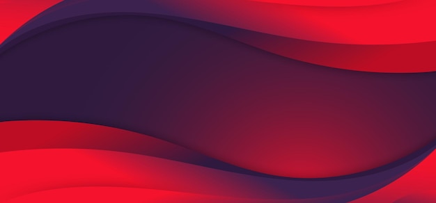 Abstrato banner web template forma de onda fluida de azul e vermelho de cor vibrante moderno fundo. Ilustração vetorial