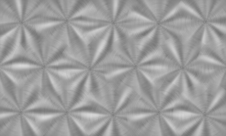 Vetor abstrato base de metal brilhante com textura circular escovada em cores prateadas