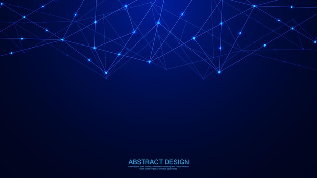 Abstrato base de tecnologia com a conexão de pontos e linhas de conexão de rede global digital