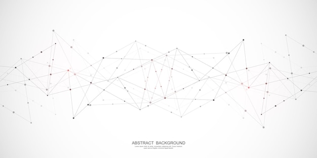 Abstrato base poligonal com pontos e linhas de conexão