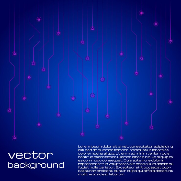 Vetor abstrato base tecnológico azul e rosa com elementos do microchip. textura de fundo da placa de circuito. ilustração vetorial