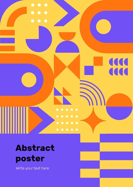 Abstrato. Cartazes de grade moderna com formas geométricas, conjunto de vetores de fundo de gráficos de geometria.