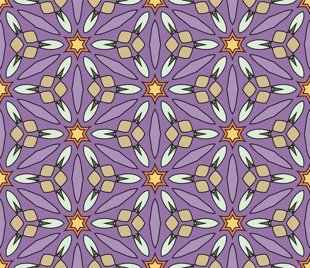 Abstrato colorido doodle flor padrão sem emenda. fundo geométrico floral. mosaico, azulejo