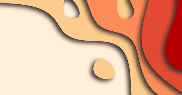 Abstrato com design de banner de formas de corte de papel laranja. Ilustração vetorial.