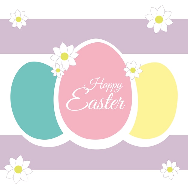 Abstrato com ovos de páscoa felizes pode ser usado como um rótulo de cartão postal de modelo de banner de cartaz ilustração vetorial