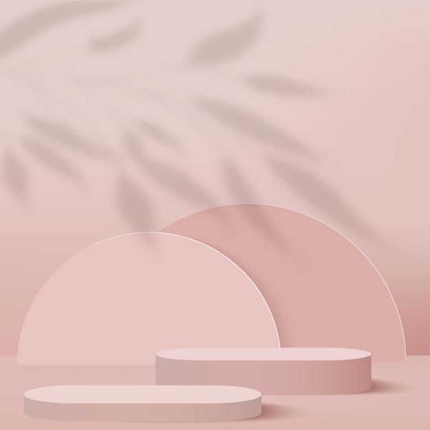 Abstrato com pódio de cor creme para apresentação