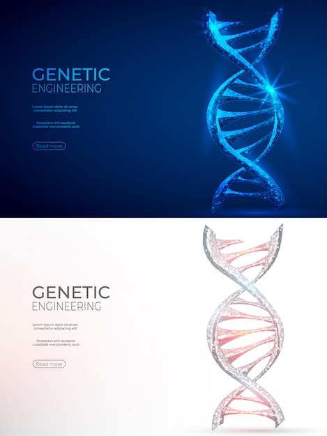 Vetor abstrato de engenharia genética poligonal de dna.