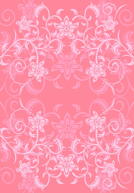 Abstrato de fundo vector rosa com ilustração de flores