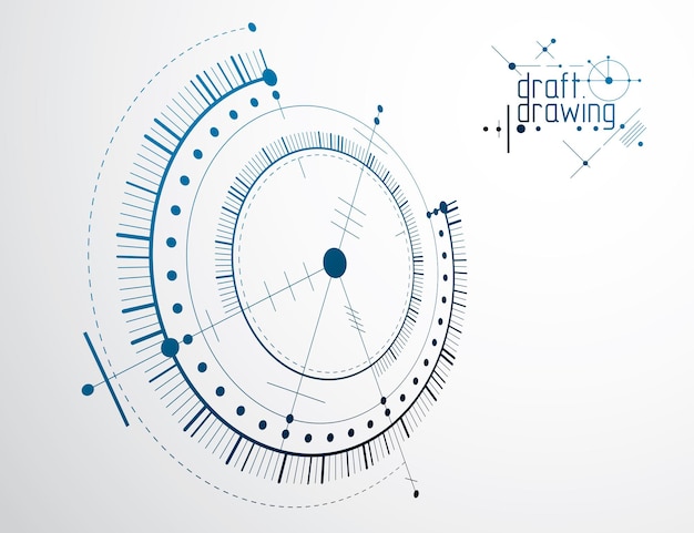 Abstrato de vetor de tecnologia de engenharia mecânica, abstração cibernética com esquemas industriais inovadores.