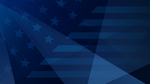 Abstrato do dia da independência com elementos da bandeira americana em cores azuis escuras