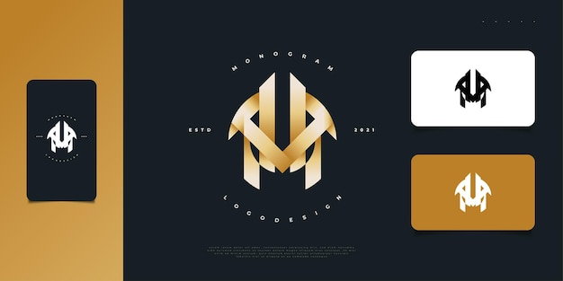 Abstrato e elegante letra inicial m e design de logotipo v em gradiente de ouro. logotipo do monograma mv ou vm. símbolo do alfabeto gráfico para identidade corporativa