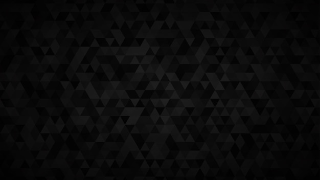Abstrato escuro de pequenos triângulos em tons de preto e cinza.