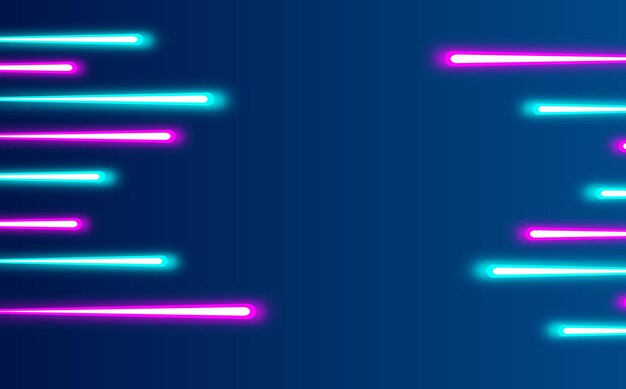 Abstrato futurista com efeito de luz brilhante. banner de cor neon azul e rosa