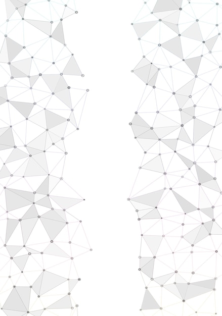 Abstrato geométrico com pontos e linhas conectados Estrutura molecular e comunicação Fundo de tecnologia digital e conexão de rede Ilustração vetorial EPS10 para design de negócios
