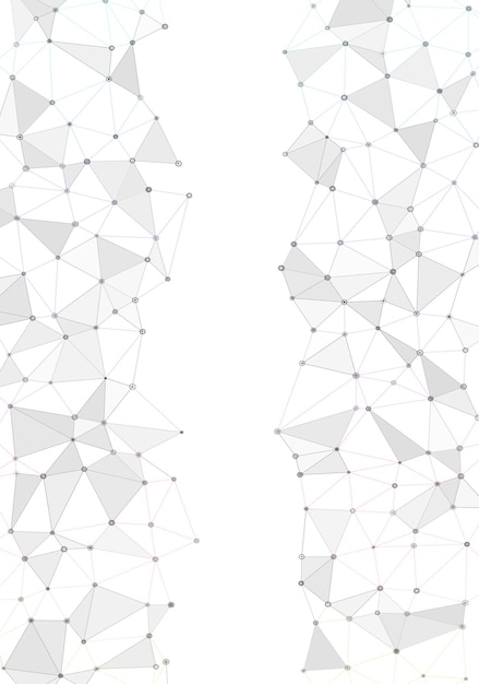 Abstrato geométrico com pontos e linhas conectados estrutura molecular e comunicação fundo de tecnologia digital e conexão de rede ilustração vetorial eps10 para design de negócios