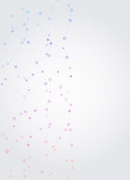 Abstrato geométrico com pontos e linhas conectados estrutura molecular e comunicação fundo de tecnologia digital e conexão de rede ilustração vetorial eps10 para design de negócios