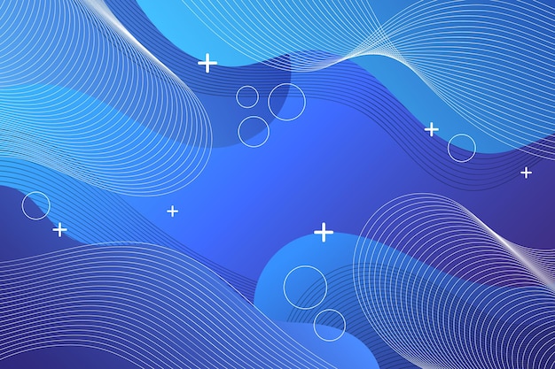 Abstrato gradiente de fundo azul com linhas onduladas